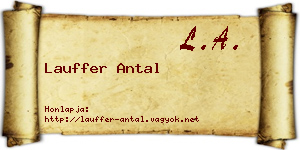Lauffer Antal névjegykártya